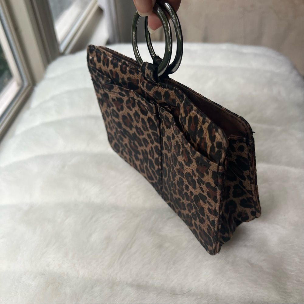 Pouchee Thin Wallet Leopard Print Satin Purse - image 6